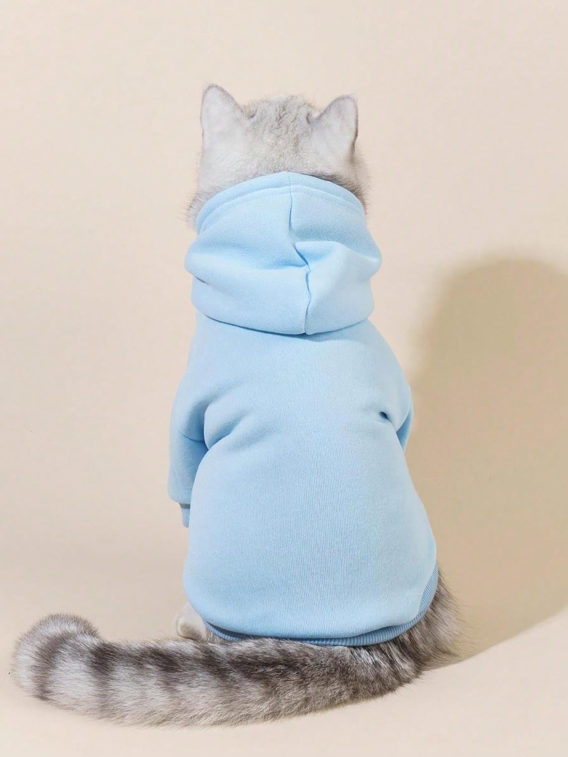 Basic Dog Hoodie, Dog Warm Jacket, Cat Apparel, Dog Shirt, Dog Clothes for Puppy Kitten Small Medium Dogs Cats Light Blue M - Image 2
