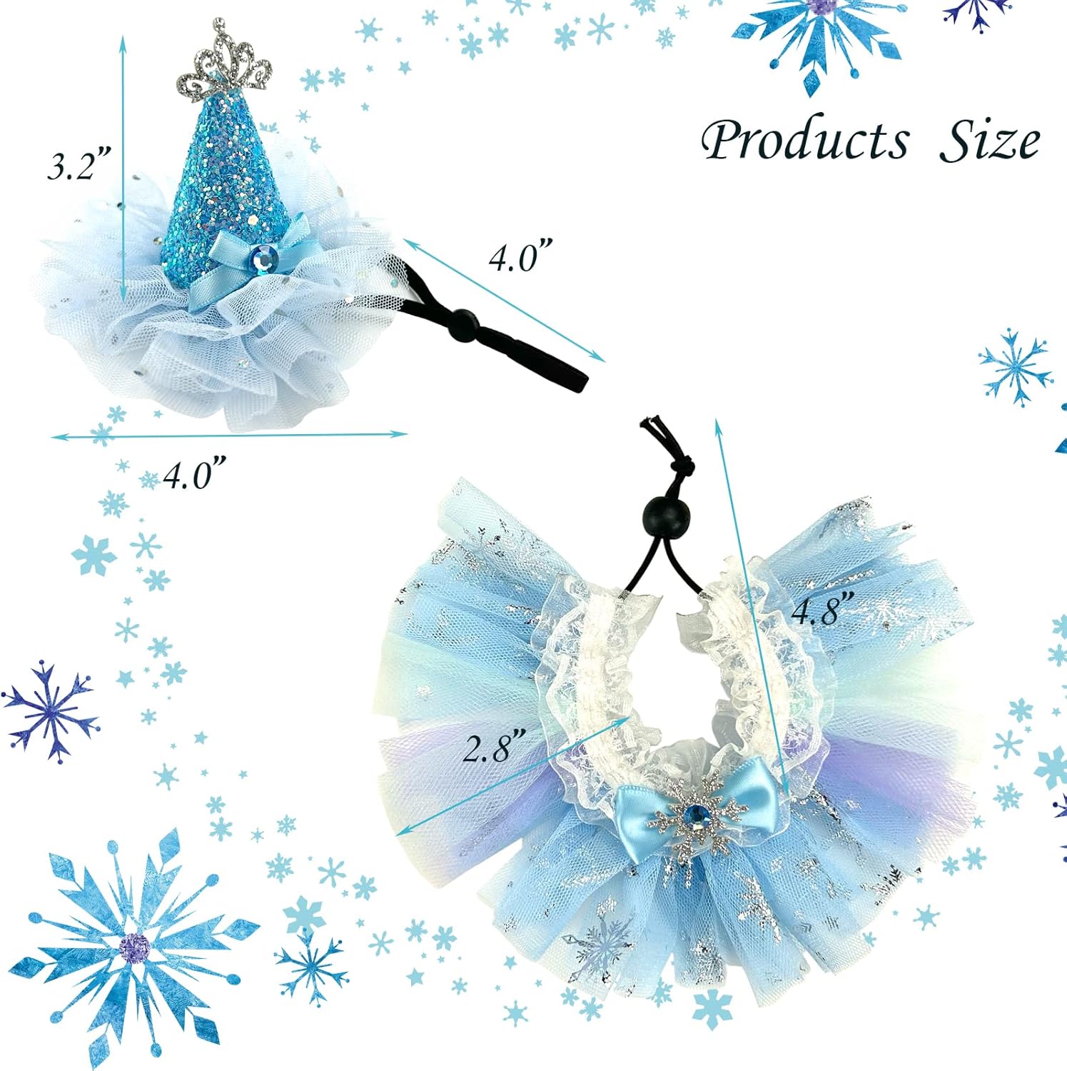 Small Animal Birthday Princess Costume for Rabbit Guinea Pig- Guinea Pig Crown Hat Tutu Skirt Bunny Princess Hat Bunny Bandana Halloween Small Pet Outfit for Guinea Pig Bunny Hedgehog S - Image 2